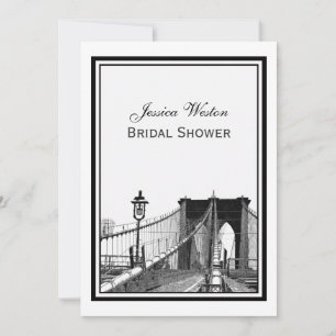 Invitation NYC Skyline Pont de Brooklyn #2 Enterrement de vi