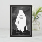 Invitation NYC Skyline Silh BW ESB Chrys #2 Diplôme Photo (Debout devant)