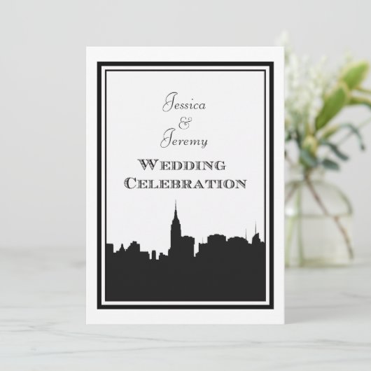 Invitation NYC Skyline Silhouette #2 do-it-yourself Mariage I (Debout devant)