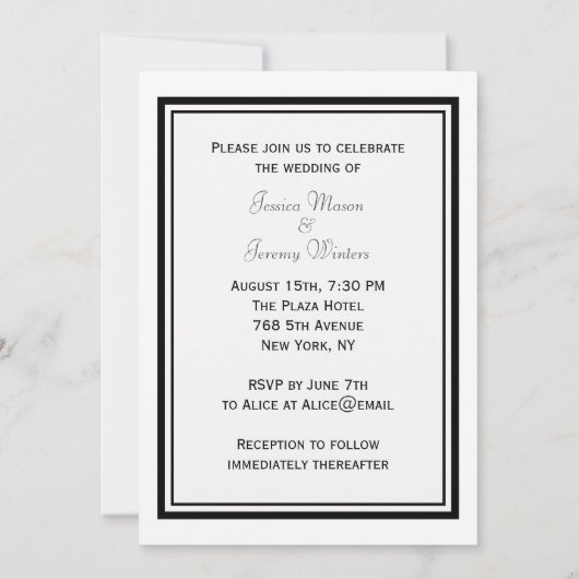 Invitation NYC Skyline Silhouette #2 do-it-yourself Mariage I (Dos)