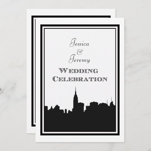 Invitation NYC Skyline Silhouette #2 do-it-yourself Mariage I (Devant / Derrière)