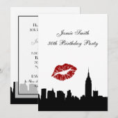 Invitation NYC Skyline Silhouette, Biss ESB #1 BW Anniversair (Devant / Derrière)