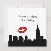 Invitation NYC Skyline Silhouette, Biss ESB #1 BW Mariage SQ (Devant)