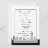Invitation NYC Skyline Silhouette, Biss ESB #1 BW Mariage V (Dos)
