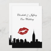 Invitation NYC Skyline Silhouette, Biss ESB #1 BW Mariage V (Devant / Derrière)
