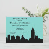 Invitation NYC Skyline Silhouette Dîner de répétition #F (Debout devant)