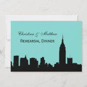 Invitation NYC Skyline Silhouette Dîner de répétition #F (Dos)