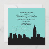 Invitation NYC Skyline Silhouette Dîner de répétition SQ (Devant)