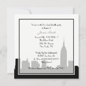 Invitation NYC Skyline Silhouette Kiss ESB #1 Bachelorette SQ (Dos)