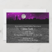 Invitation NYC Skyline Silhouette Lune Purple Sweet 16 (Dos)