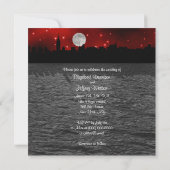 Invitation NYC Skyline Silhouette Lune Rouge Mariage SQ (Dos)
