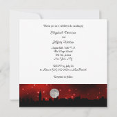 Invitation NYC Skyline Silhouette Lune Rouge Mariage SQ (Dos)
