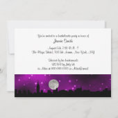 Invitation NYC Skyline Silhouette Lune Violette Bachelorette (Dos)