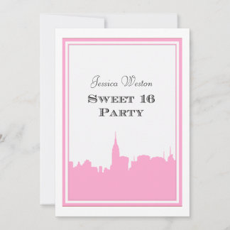Invitation NYC Skyline Silhouette Rose #2 DIY Sweet 16