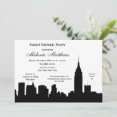 Invitation NYC Skyline Silhouette Sweet sixteen (Debout devant)