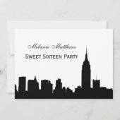 Invitation NYC Skyline Silhouette Sweet sixteen (Dos)