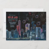 Invitation NYC Skyline Starry Night 4 juillet Célébration (Devant)