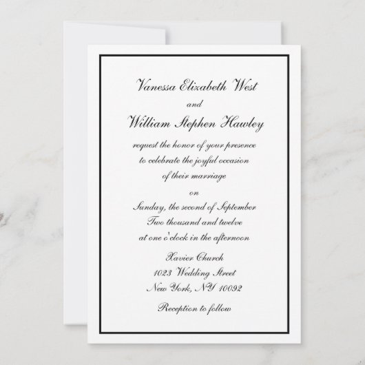 Invitation NYC Skyline : WTC 9/11 Hommage En Mariage No 1 (Dos)