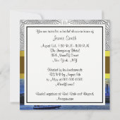 Invitation NYC Sunset Skyline ESB White Damask Fête des marié (Dos)