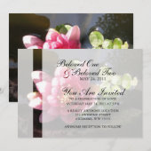 Invitation Nymphéa rose ensoleillé (Devant / Derrière)
