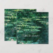 Invitation NYMPHÉAS DANS LE BASSIN VERT de Claude Monet (Devant / Derrière)