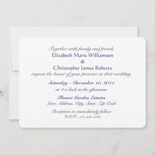 Invitation Nymphéas Mariage d'Art Fin (Dos)