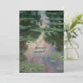 INVITATION NYMPHÉAS REFLETS EN ROSE VERT BLEU (Debout devant)