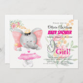 Invitation “Ô fille!” Rose floral (Devant / Derrière)