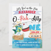 Invitation O-Fish-Ally Big One Pêche 1er anniversaire garçon (Devant)
