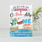 Invitation O-Fish-Ally Big One Pêche 1er anniversaire garçon (Debout devant)