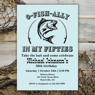 Invitation O-fish-ally dans ma cinquantaine 50e fête d'annive