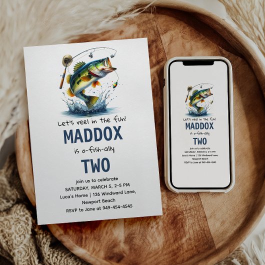 Invitation O-Fish-Ally Deux pêcheurs 2e anniversaire