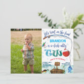 Invitation o-fish-ally, Little Fisherman 2e anniversaire phot (Debout devant)