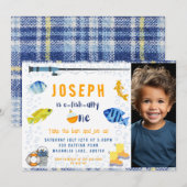 Invitation O Fish Ally One Fishing 1er Anniversaire Photo (Devant / Derrière)