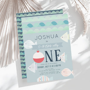 Invitation O-fish-ally One Fishing Boy 1er anniversaire
