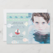 Invitation O-fish-ally One Fishing Boy Birthday Photo (Devant)