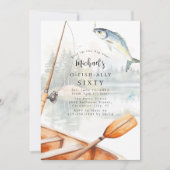 Invitation O-Fish-Ally Pêche à thème 60e fête d'anniversaire (Devant)