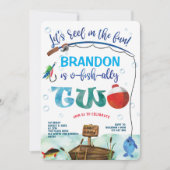 Invitation O-fish-Ally, Petit Pêcheur, Pêche 2e Birthda (Devant)