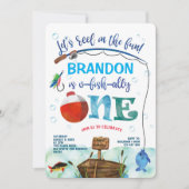 Invitation O-fish-Ally, Petit Pêcheur, Thème de pêche, 1ère (Devant)