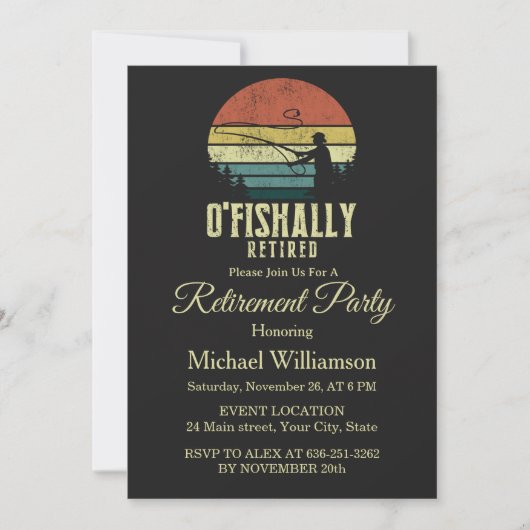 Invitation O-fish-ally Retired fishing retirement party (Devant)
