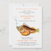 Invitation O-fish-ally Retraité couleur poisson illustration (Devant)