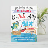 Invitation O-Fish-Ally Six Pêche 6e anniversaire garçon (Debout devant)