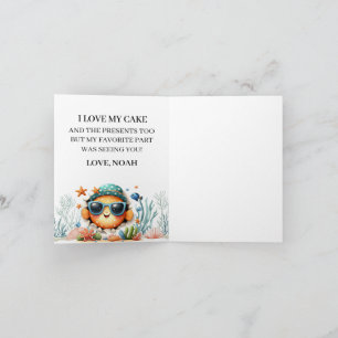 Invitation O-Fish-Ally The Big One Fishing Anniversaire merci