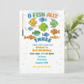 Invitation O-Fish-Ally Three, Colorful Fishing 3rd Birthday (Debout devant)