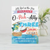 Invitation O-Fish-Ally Trois Pêche 3e anniversaire garçon (Debout devant)