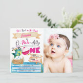 Invitation O-Fish-Ally une fille 1er anniversaire de pêche ph (Debout devant)