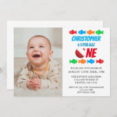 Invitation O-Fish-Ally Une pêche 1er anniversaire (Devant / Derrière)