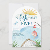 Invitation O Poisson Allié Cinq ! | Fête d'anniversaire 5 ans (Devant)
