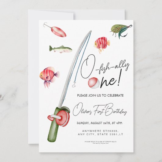 Invitation o poisson allié un 1er anniversaire (Devant)