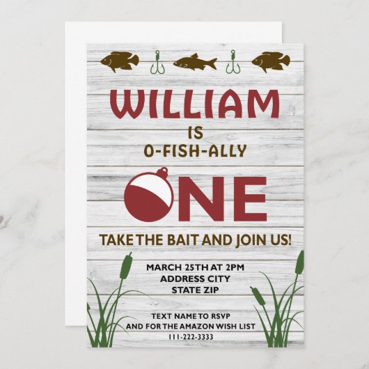 Invitation o-poisson-un 1er anniversaire (Devant / Derrière)